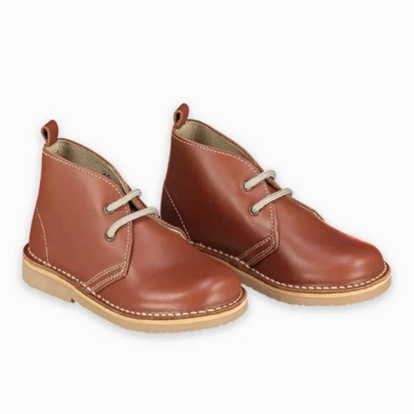 La Coqueta Kids Dark Tan Desert Boots Size 26 UK US